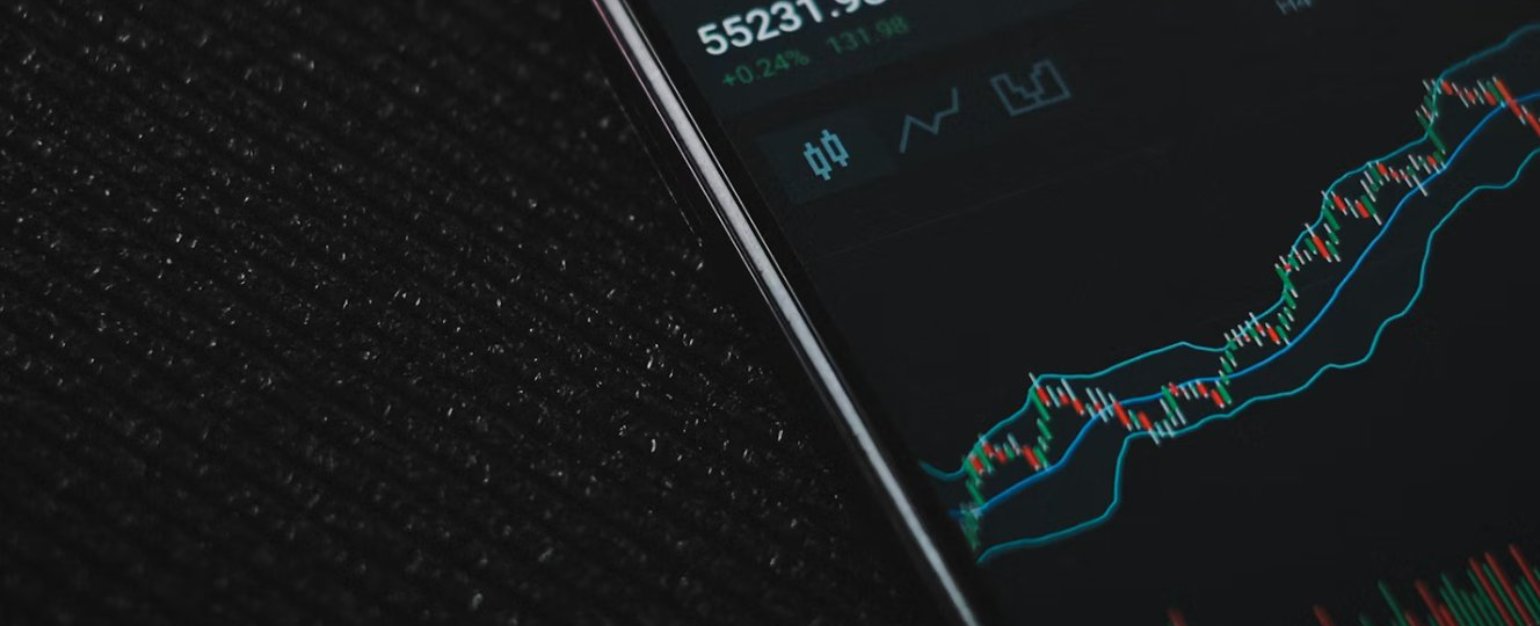 Investor reviewing portfolio performance and investment management data on a mobile device