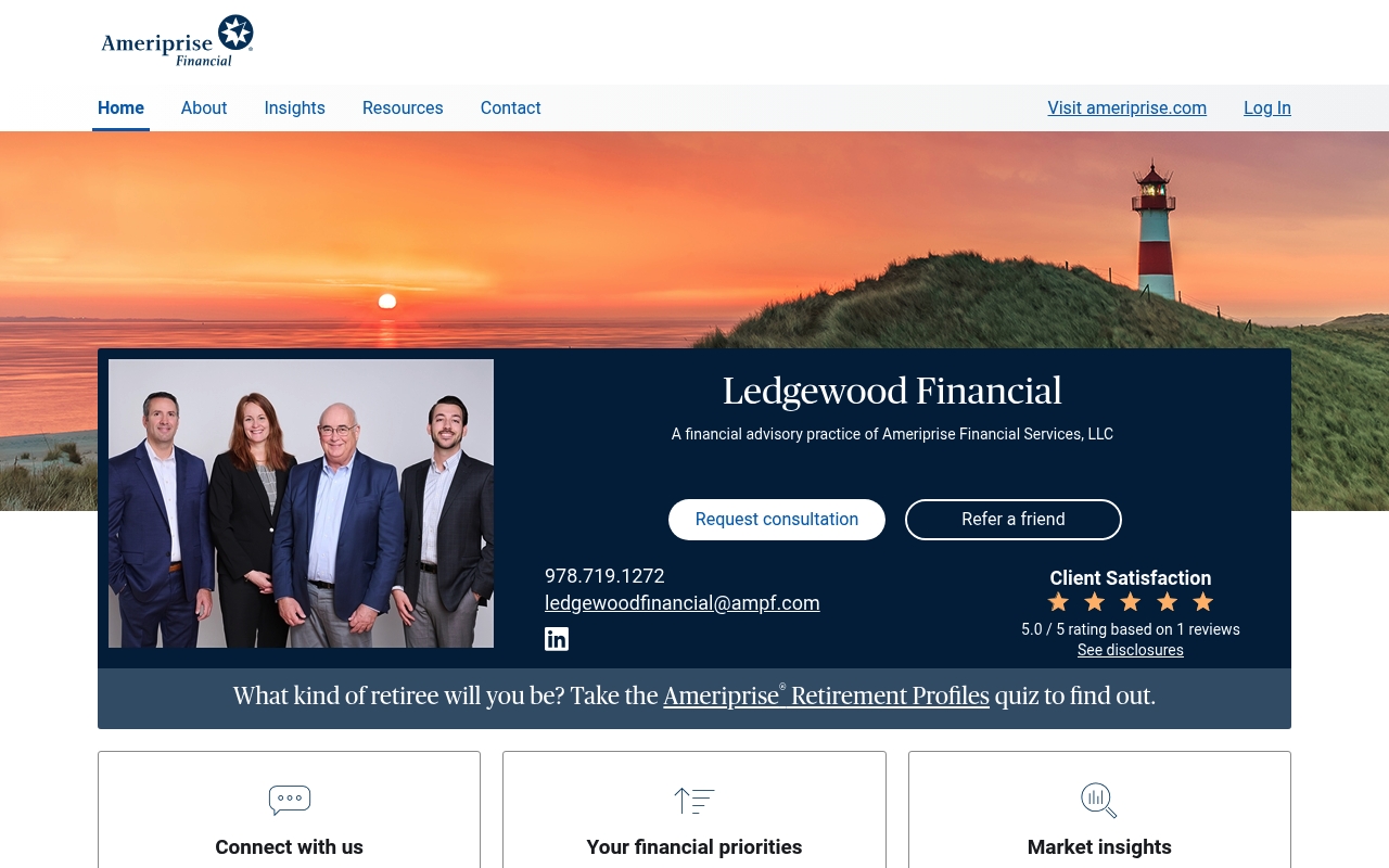 Ledgewood Financial website screenshot