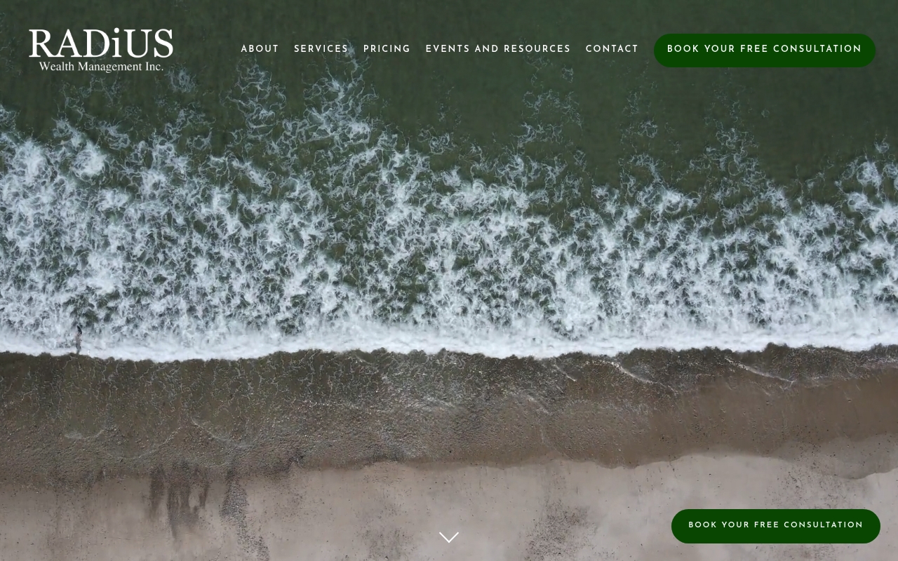 Radius Wealth Management website screenshot