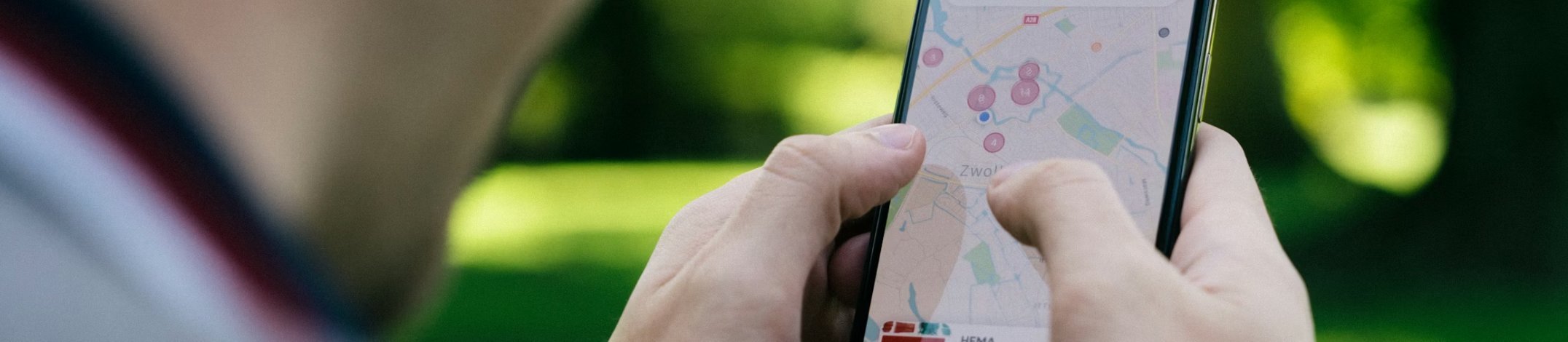 Smartphone showing map location for finding financial advisors near me