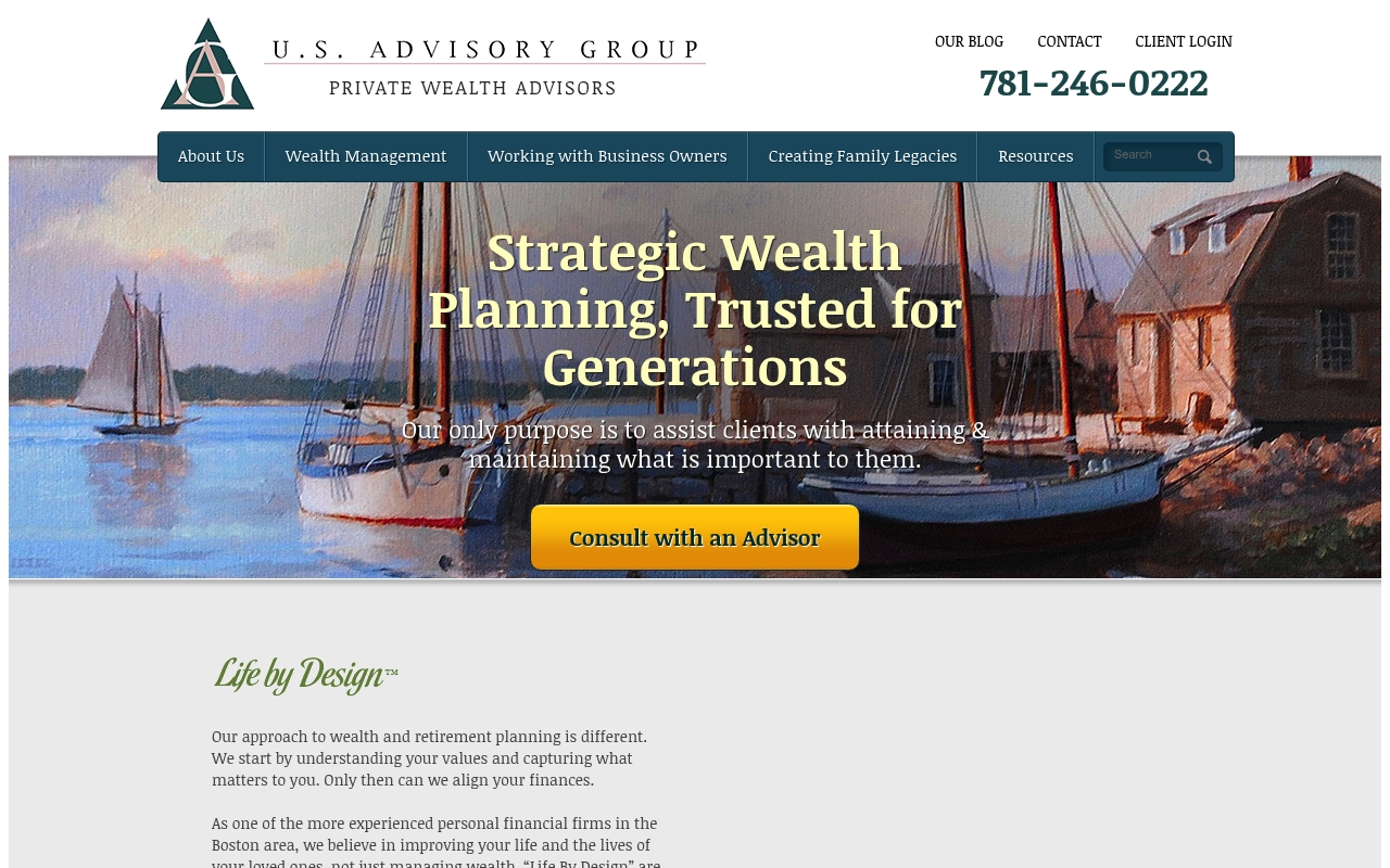 US Advisory Group website screenshot